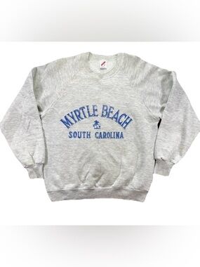 Vintage Jerzees Myrtle Beach South Carolina Sweatshirt Men's Large Gray USA MADE